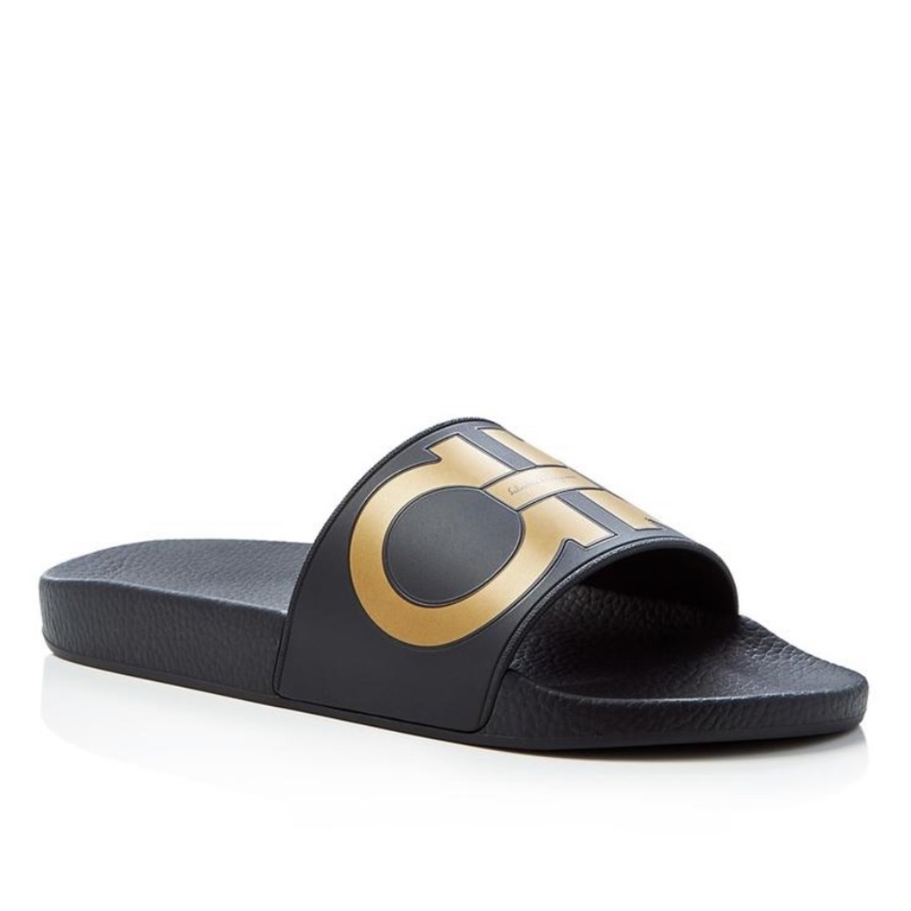 Salvador Ferragamo. Made in Italy. Black and Gold